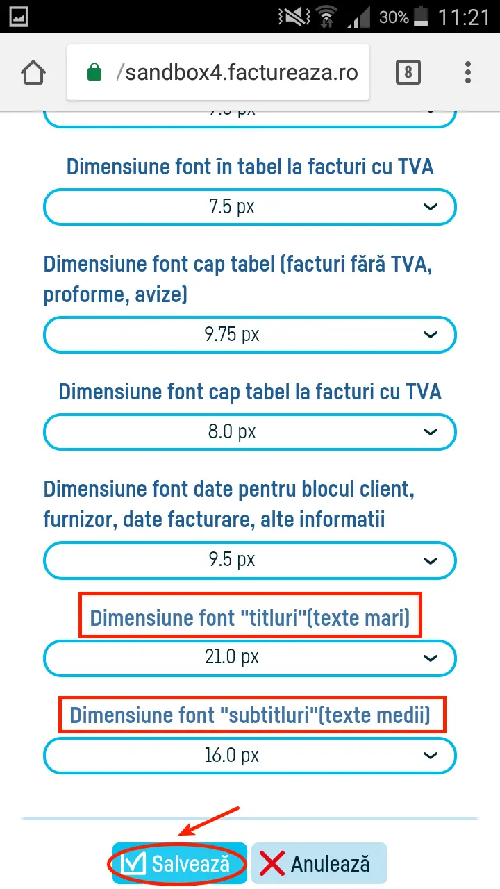 Cum schimb aspectul unei facturi? - pasul 8
